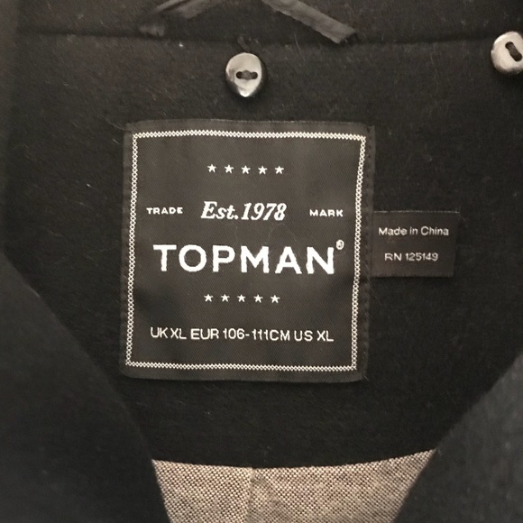 Topman Wool Coat Heavy Winter Double Breasted - Picture 7 of 8